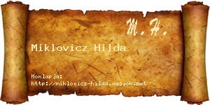 Miklovicz Hilda névjegykártya